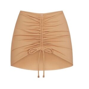 SKIMS Signature Swim Ruched Mini Skirt Cover Up Ochre XL NWT